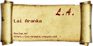 Lai Aranka névjegykártya